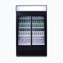 Bromic GM0980LS-NR Black 2 Glass Sliding Door Fridge