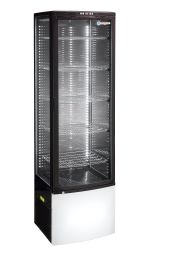 Como Black - Floor Standing 4 sided glass display fridge