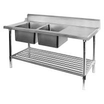 Double Left Sink Bench with Pot Undershelf DSB7-2400L/A