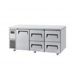 Turbo Air K-Series KUR18-2D-4-N(HC) Stainless Steel 1 Solid Door 4 Drawer Under Bench Refrigerator