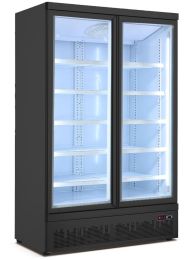 F.E.D.Thermaster LG-1000BGBMF Double Black Door Supermarket Freezer