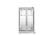 SKOPE SKT1000N-AC-W 2 Glass Door Display or Storage Fridge, Lit Sign