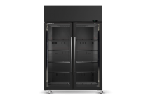 SKOPE SKT1300N-A 2 Glass Door Black Display or Storage Fridge
