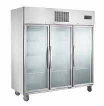 F.E.D SUFG1500 3 Door Stainless Steel Display Freezer